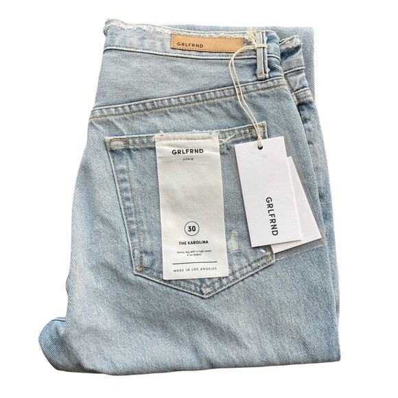 Grlfrnd Karolina Jeans Womens 30 x  High Rise Grunge 90s Boho Distressed NWT - Picture 7 of 7